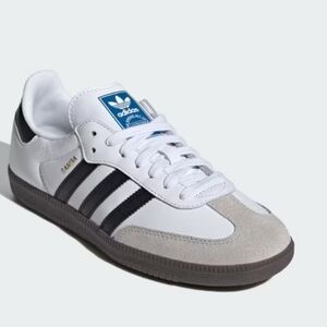 adidas Samba White Black Suede Athletic Shoes